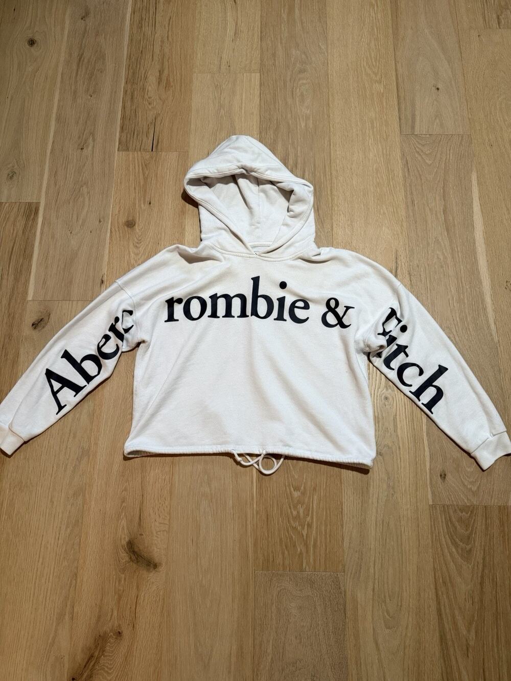 Vintage Y2K Abercrombie & Fitch Pullover Cropped Hoodie XL BIG Spell Out Logo